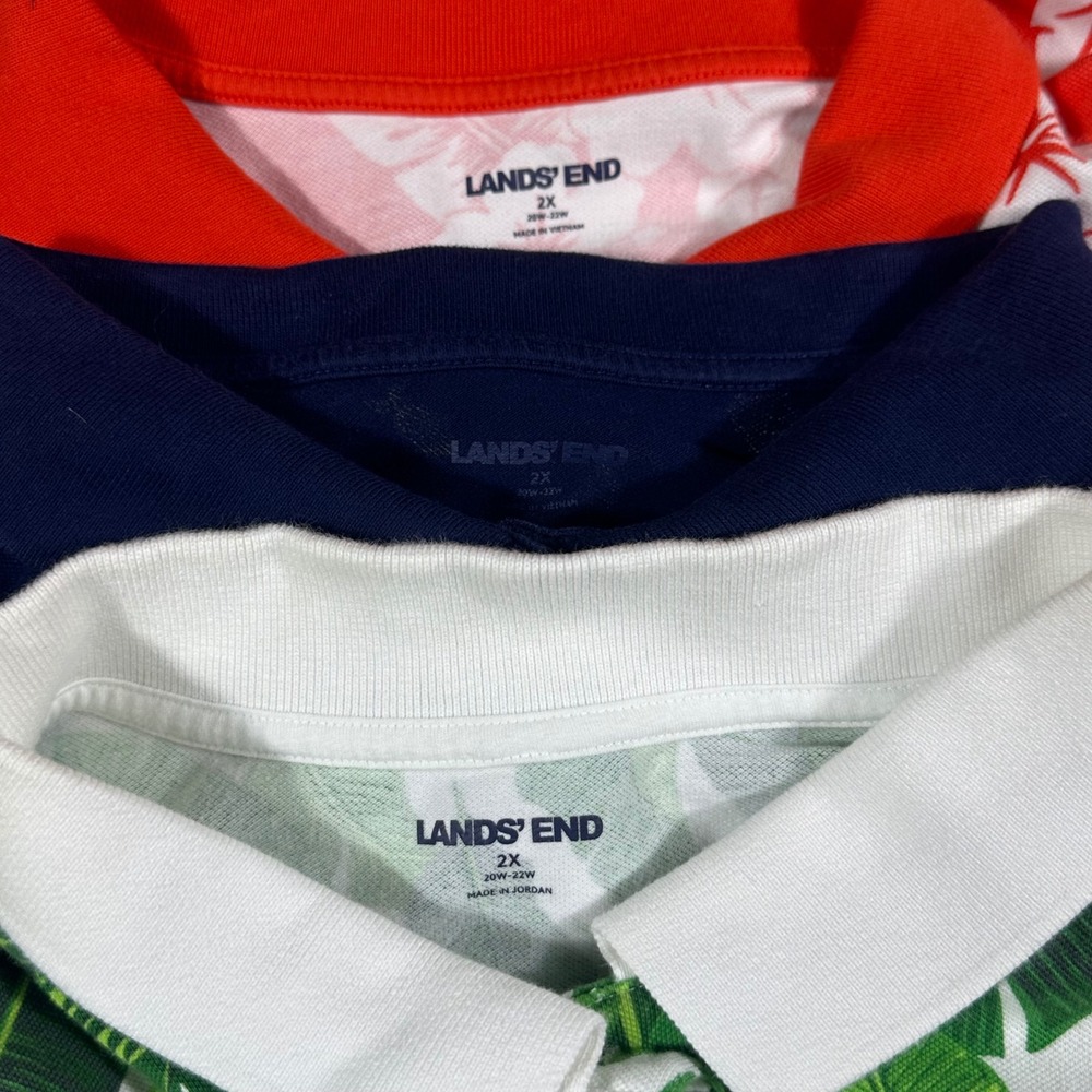 Lands' End Polo Shirts Women 2X Multicolor Tropical Fruit Floral Bundle 3PK - Picture 2 of 9